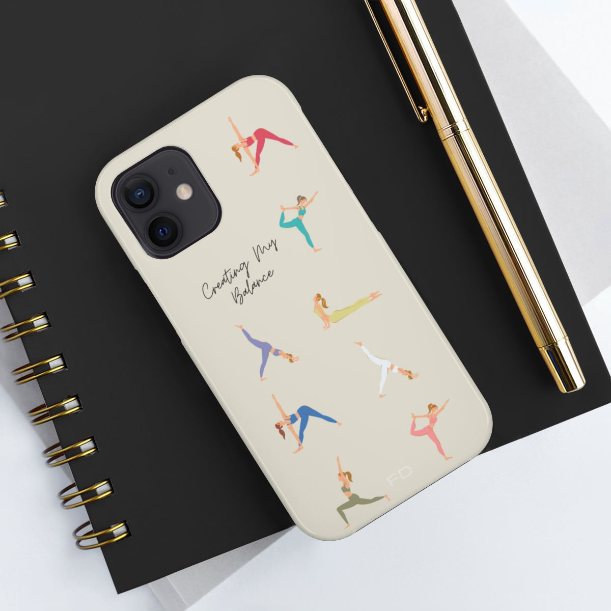Yoga Poses Tough iPhone Case with Wireless Charging Support