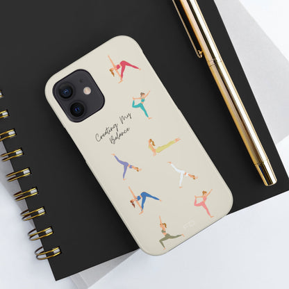 Yoga Poses Tough iPhone Case with Wireless Charging Support