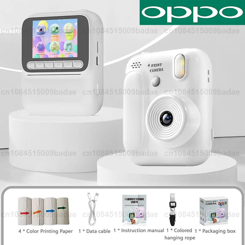 OPPO Kids Instant Camera – 1080P Video, Thermal Print, 32GB, Games & Music
