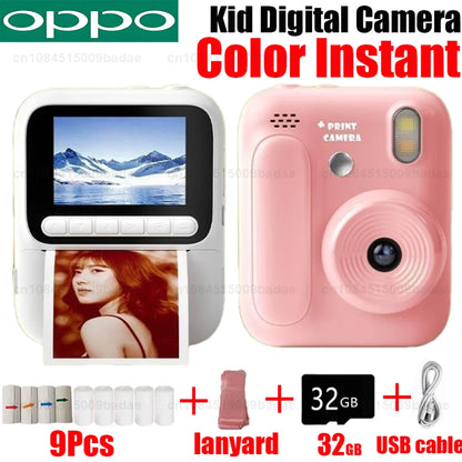 OPPO Kids Instant Camera – 1080P Video, Thermal Print, 32GB, Games & Music