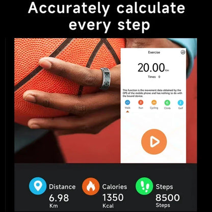 Smart Ring with Charging Box-5ATM Waterproof Step Health Tracker Heart Rate Blood Oxygen Monitor Sleep Monitoring LCD Display