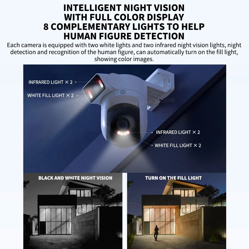Xiaomi CW500 Dual-Camera Outdoor CCTV – AI Detection, Full-Color Night Vision, IP66 Waterproof