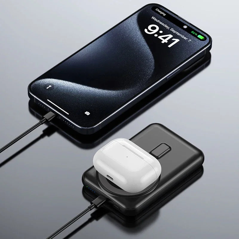 10000mAh Magsafe Power Bank Magnetic Wireless Solar Poverbank for IPhone Huawei Samsung Xiaomi Solar Charging Portable Powerbank