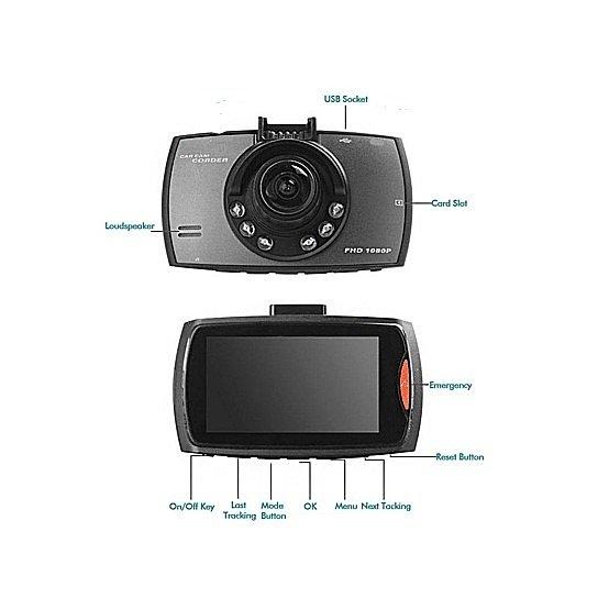 SafetyFirst 1080p HD Car Dash Cam with Night Vision and Loop Recording