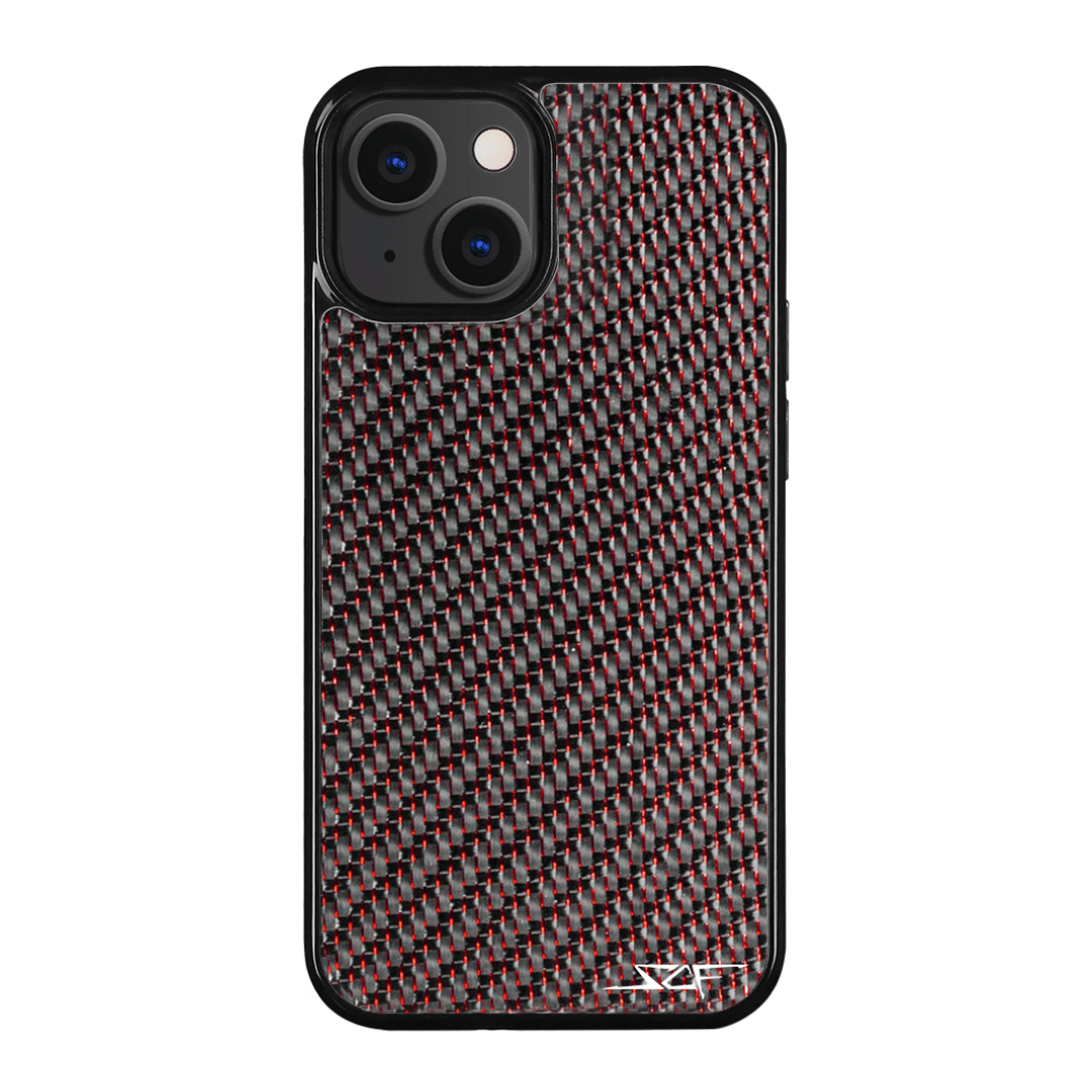 iPhone Red Laced Real Carbon Fiber Phone Case Classic Series