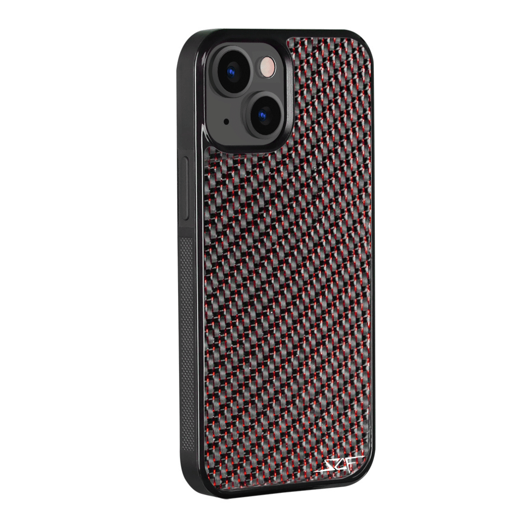 iPhone Red Laced Real Carbon Fiber Phone Case Classic Series