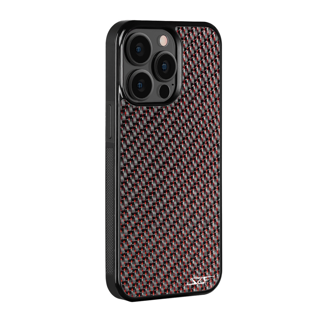 iPhone Red Laced Real Carbon Fiber Phone Case Classic Series